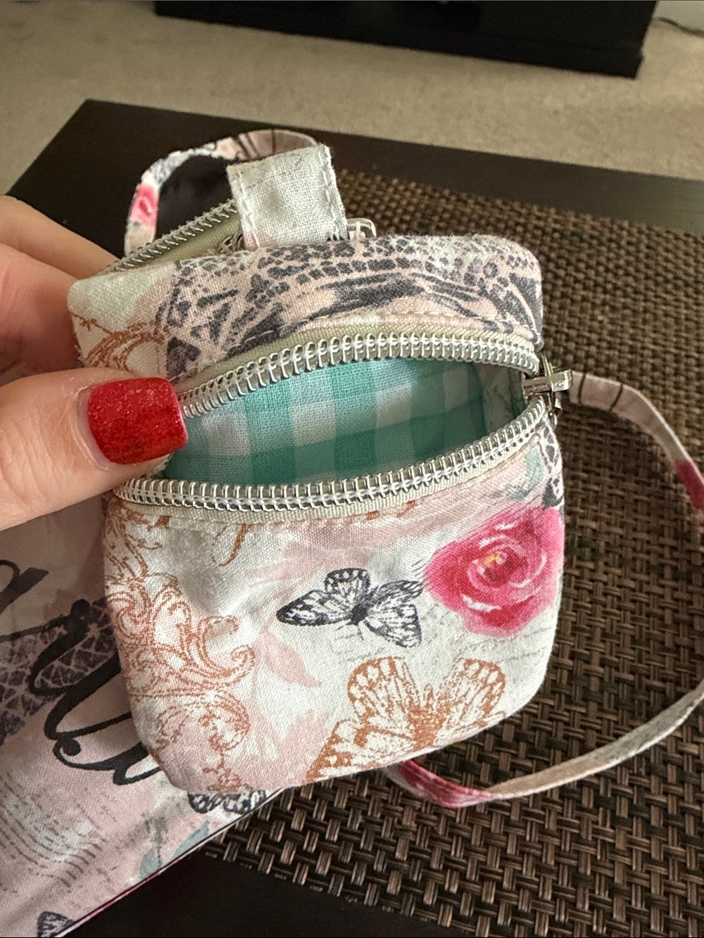 Paris Eiffel Tower Floral Crossbody with Clear Front and Mini Bag attached - Picture 7 of 9